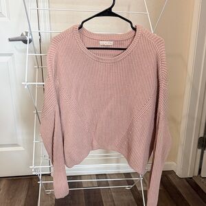 Blush Cropped Crew Neck Sweater